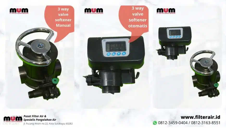 3 way valve untuk softener otomatis dan manual