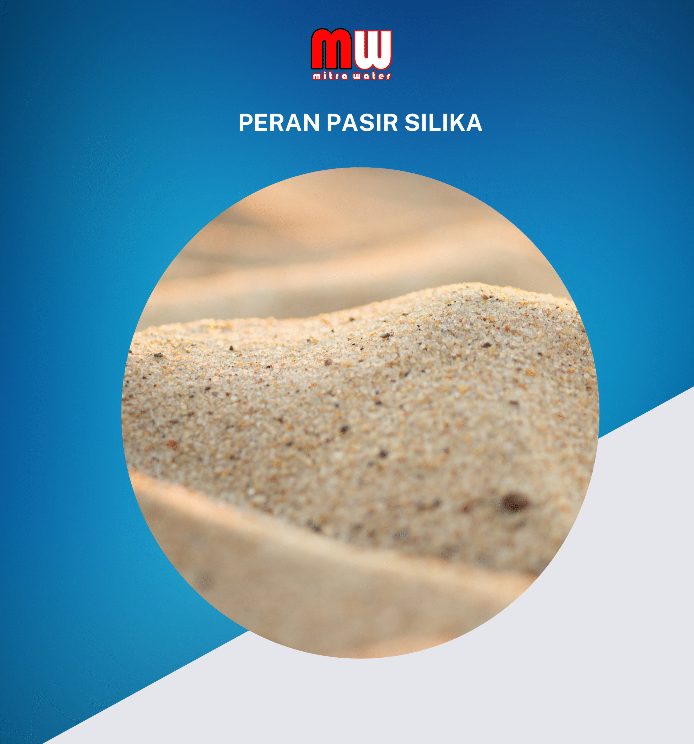 Pasir silika digunakan dalam berbagai aplikasi industri seperti pengolahan air, pembuatan kaca, dan konstruksi